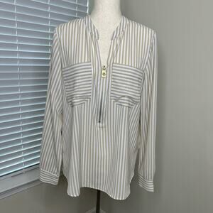 Michael Kors Size Extra Large Blouse Gold Zipper Front